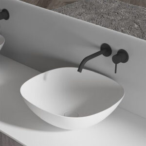 430mm Solid Surface Stone Soft Square Above Counter Basin