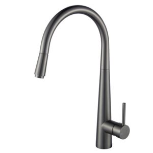 Gun Metal Round Pull-Out Kitchen Mixer