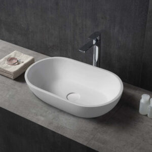 560mm Solid Surface Stone Oval Above Counter Basin