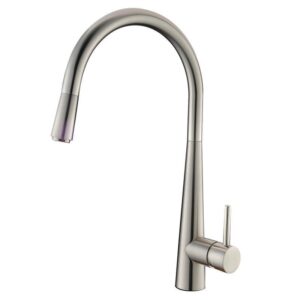 Warm Brushed Nickel Round Pull-Out Kitchen Mixer